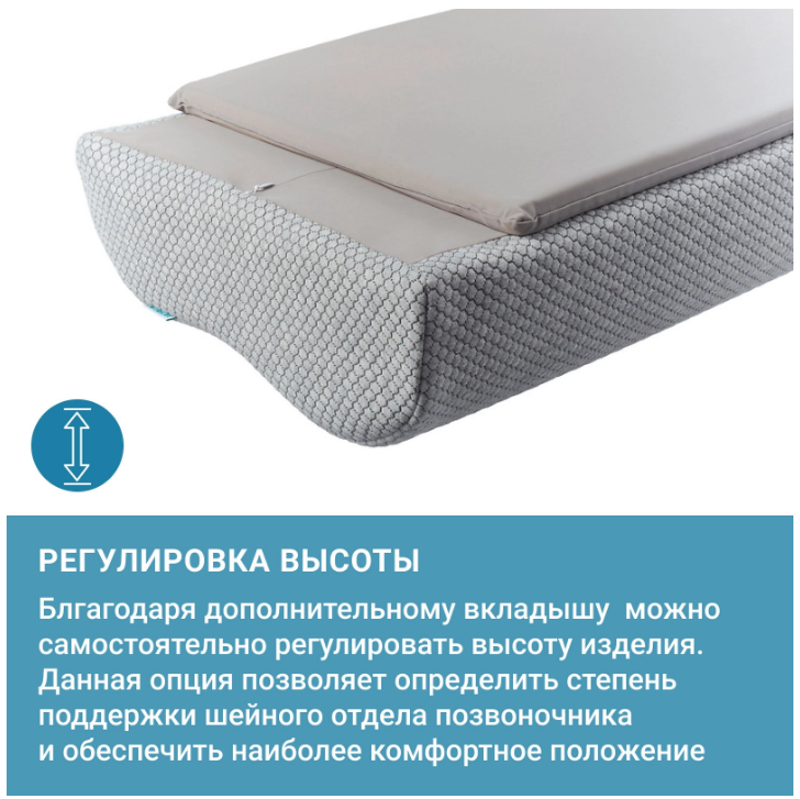 Подушка ортопедическая RESPECTA for man П05 Серая с эффектом памяти, Трелакс 60х38 купить в OrtoMir24